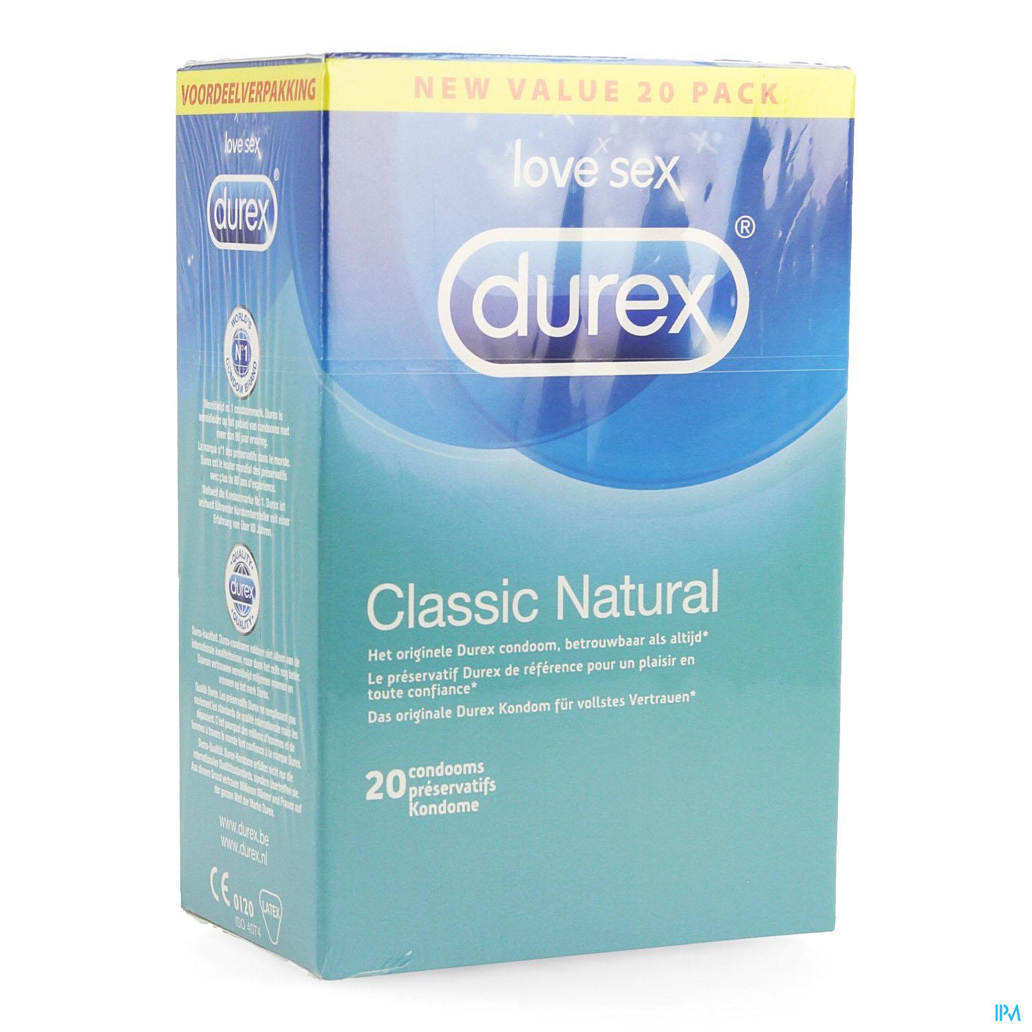 Durex Classic Natural Condoms 20