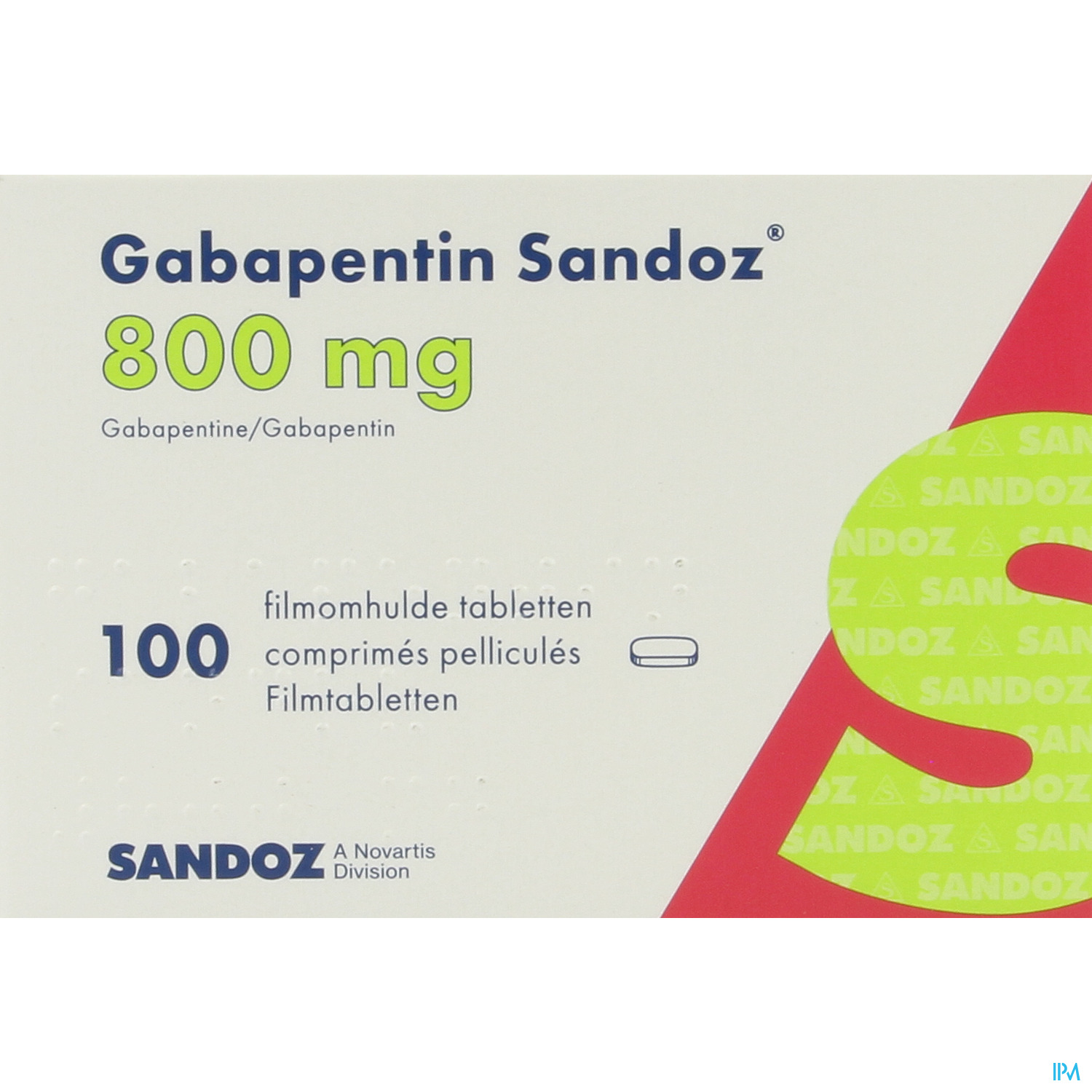 Gabapentine 800mg Sandoz Comp 100 X 800mg