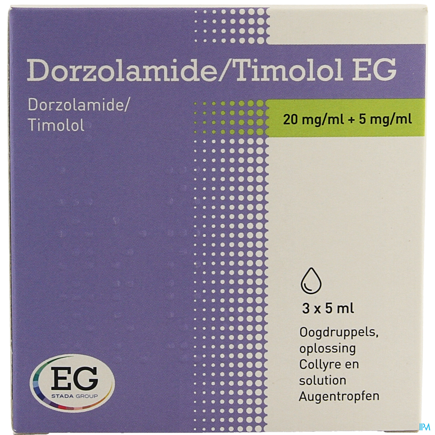 Dorzolamide/Timolol EG 20Mg/5Mg Collyre 3X5Ml
