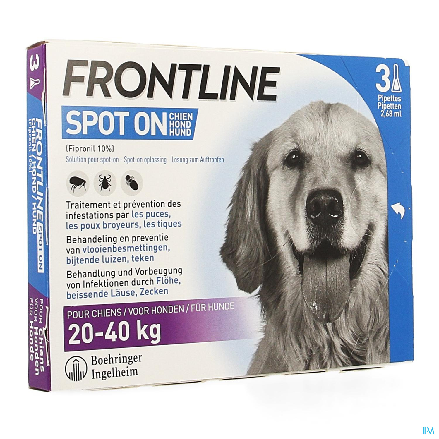 Frontline Spot On Hond 20-40kg Pipet 3x2,68ml
