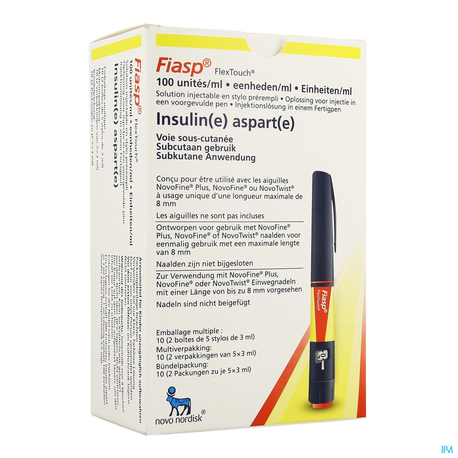 Fiasp 100e/ml Opl Inj Voorgevulde Pen 10 X 3ml