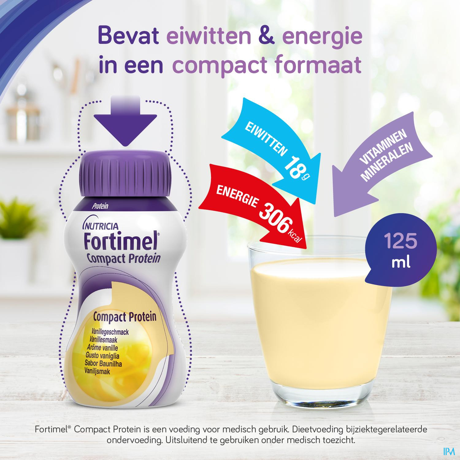 Fortimel Compact Protein Banaan Flesjes 4x125 ml