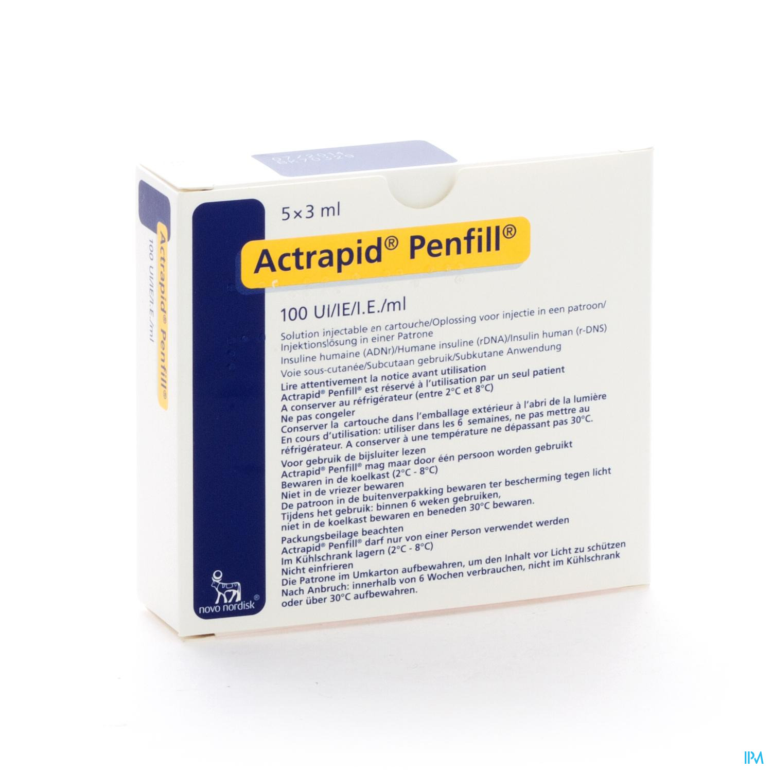 Actrapid Penfill 100 Iu/ml 5 X 3,0ml