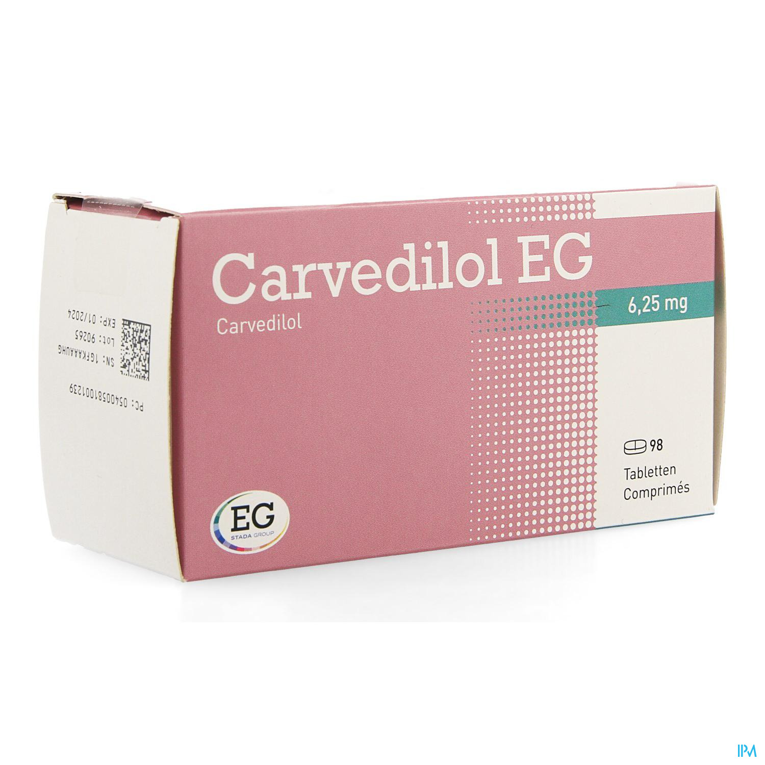 Carvedilol EG 6,25 mg Comp 98 X 6,25 mg