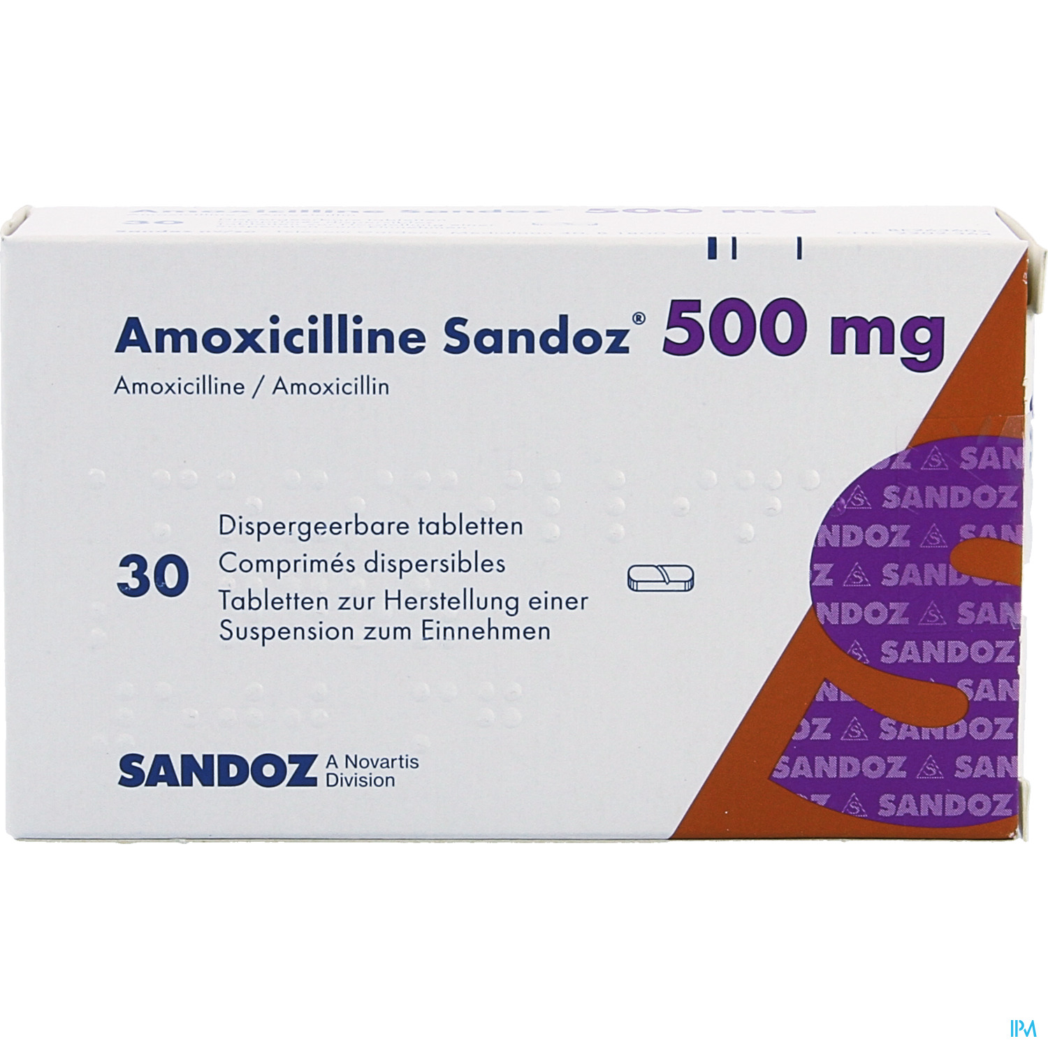 Amoxicilline Sandoz 500mg Tabl Disp 30