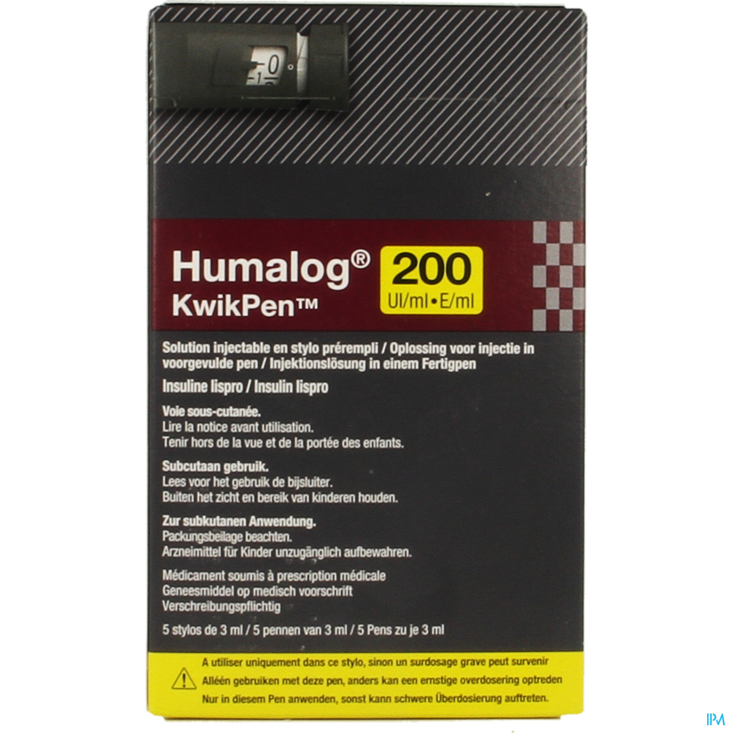 Humalog 200ie/ml Kwikpen Voorgevulde Pen 5x3ml