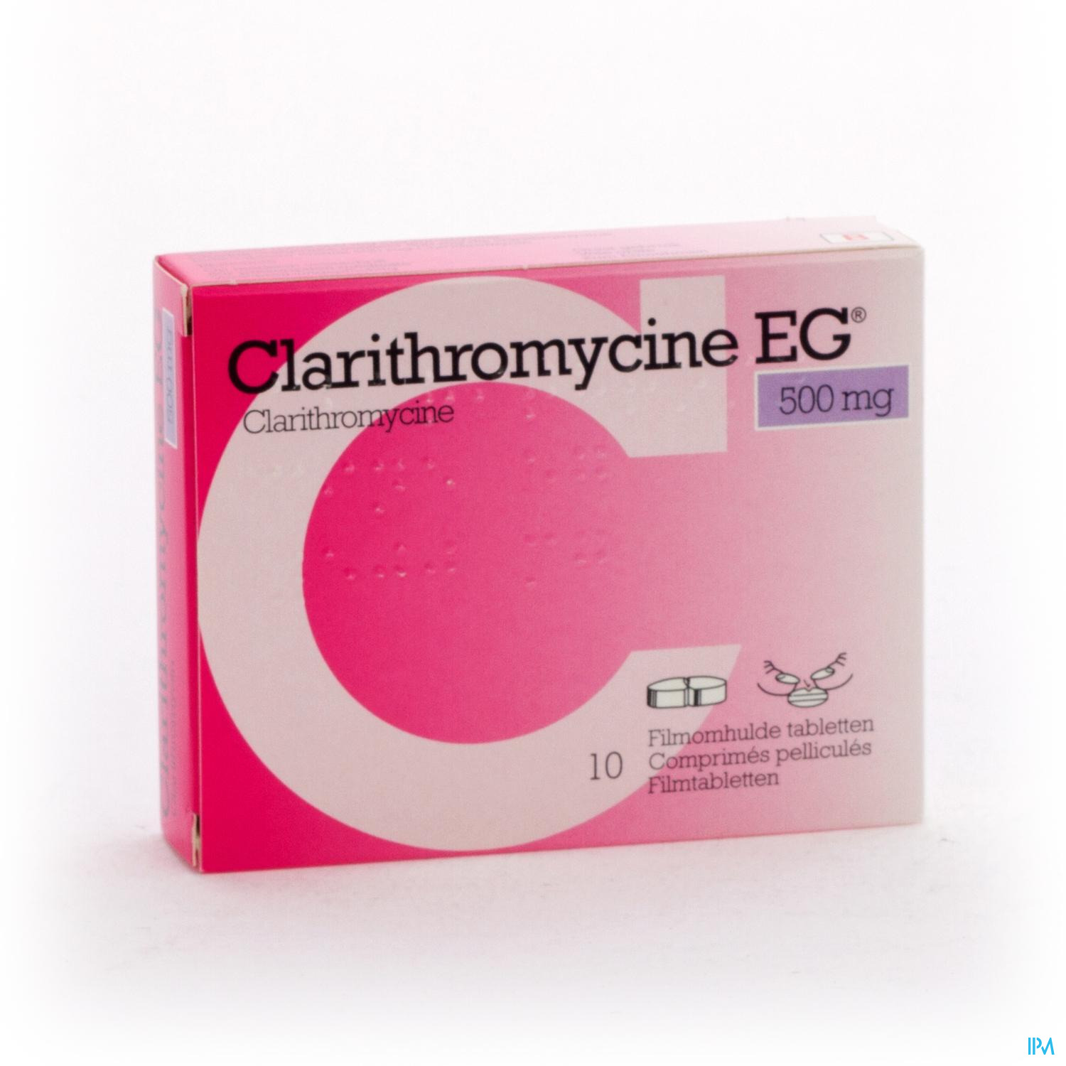 Clarithromycine EG Comp 10 X 500 mg